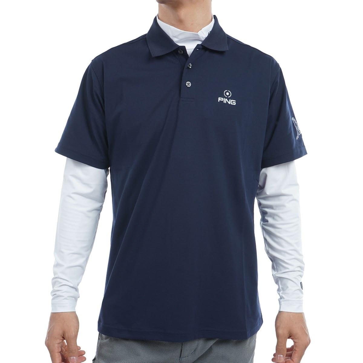 

Layered Twin Set Neck Shirt and Polo Shirt Golf LL [Pin Apparel] Men s (High Set) / / 621-4260801 120_Navy