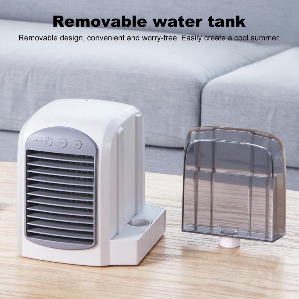 Summer New Style Water-Cooled Fan Portable Air Conditioner with Dynamic Ice Mist Technology Mini Household Desktop Fan