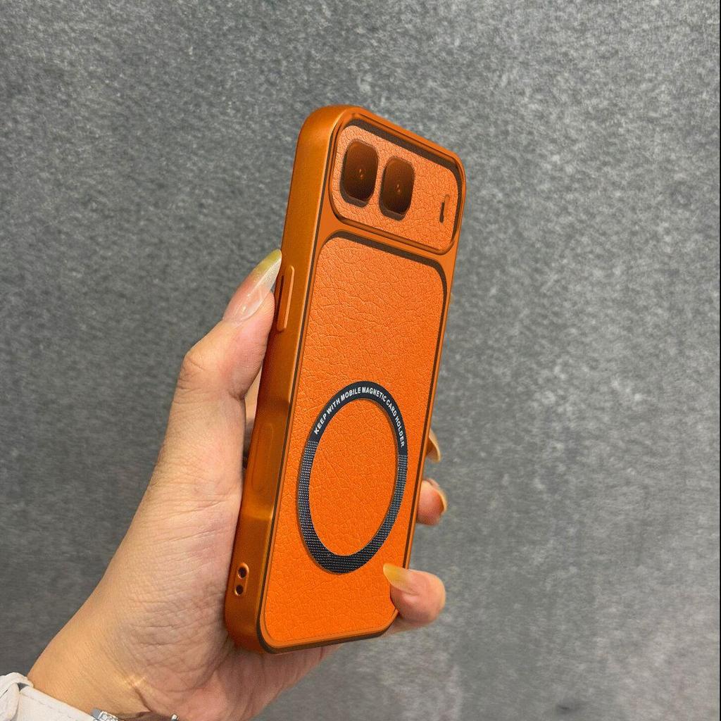 Upgraded Big Lens Protection Case for TECNO SPARK 40 5G,infinix HOT 60i 5G Luxury Leather Casing with Magnetic Ring