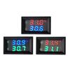 DC4-30V Voltmeter Thermometer 2in1 LED Digital Dual Display Voltage Meter Temperature Sensor Tester with NTC3950 Probe Cable
