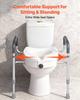 Raised Toilet Seat with Arms, 159 kg Capacity, 127 mm Lift Height & Adjustable Width, Widened Commode Elevated Toilet Seat Riser with Handles for
