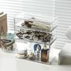Transparent Cosmetics Storage Box for Desktop Dresser Household Use Organizer for Makeup Brushes Powder Puff Desktop Storage Bo