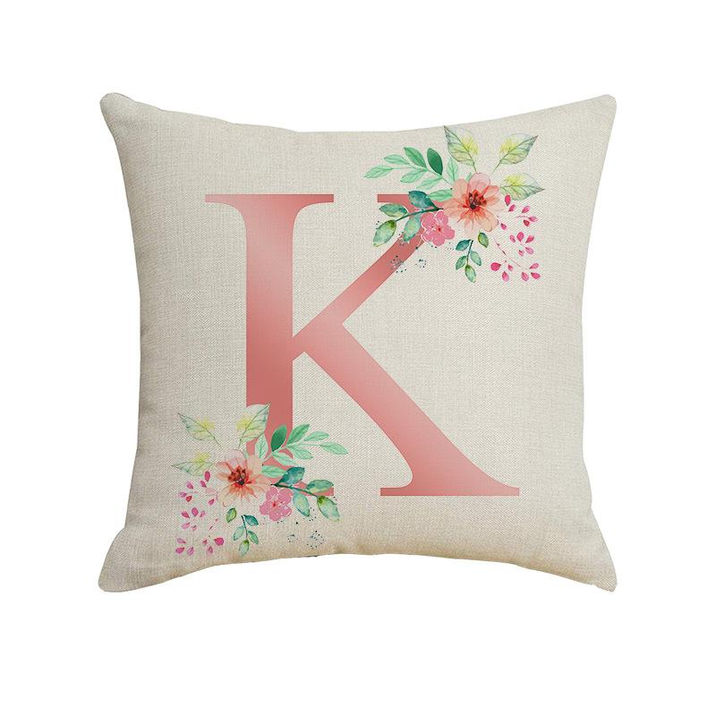 New Small Fresh Letter Series Pillow Cover Office Sofa Living Room Decoration Linen Cushion Cover