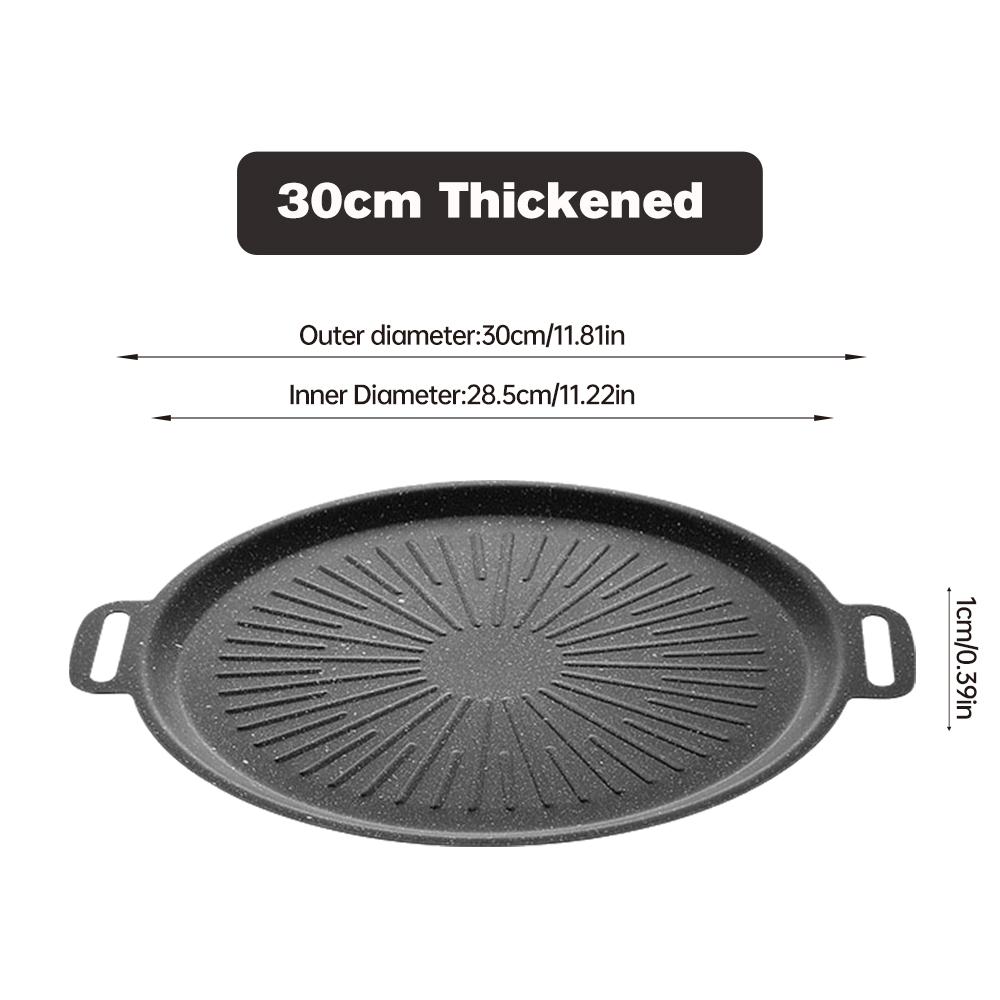 

34CM Outdoor BBQ Grill Pan Non Stick Baking Tray Korean Barbecue Roastig Grill Plate Camping Pot Frying pan Kitchen Cookware