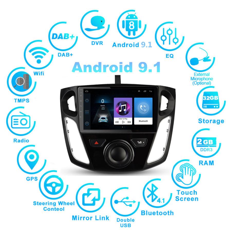 Ford Focus 12-17 Car Radio - 9 Android 9.1 GPS