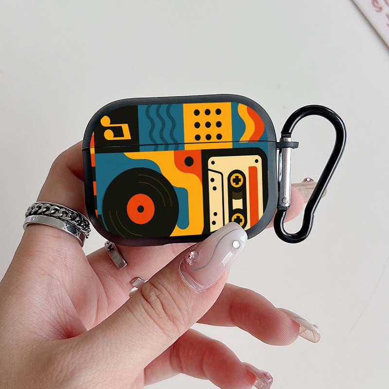 

Модный Ретро Музыкальный Узор Чехол для Наушников для AirPods 4/3/2/1 Чехол для AirPods Pro 3/Pro 2/Pro Защитный Чехол из ТПУ с Брелоком For Airpods 1or2
