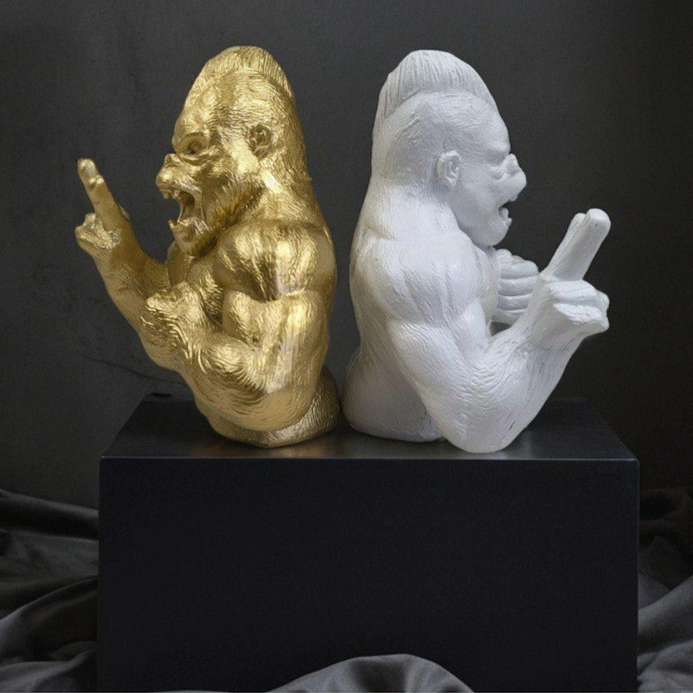 Handicraft Monkey Toy Sculpture Resin Miniatures Figurine Simulation Orangutan Statue  Prop