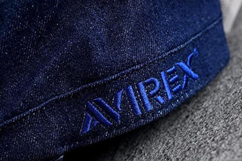 AVIREX Authentic Work Large 7992540 Size Men's Cap, Sizes, (14787700) (JP, Chart, 62.0 Cm, 64.0 Cm, DENIM_NAVY(49))