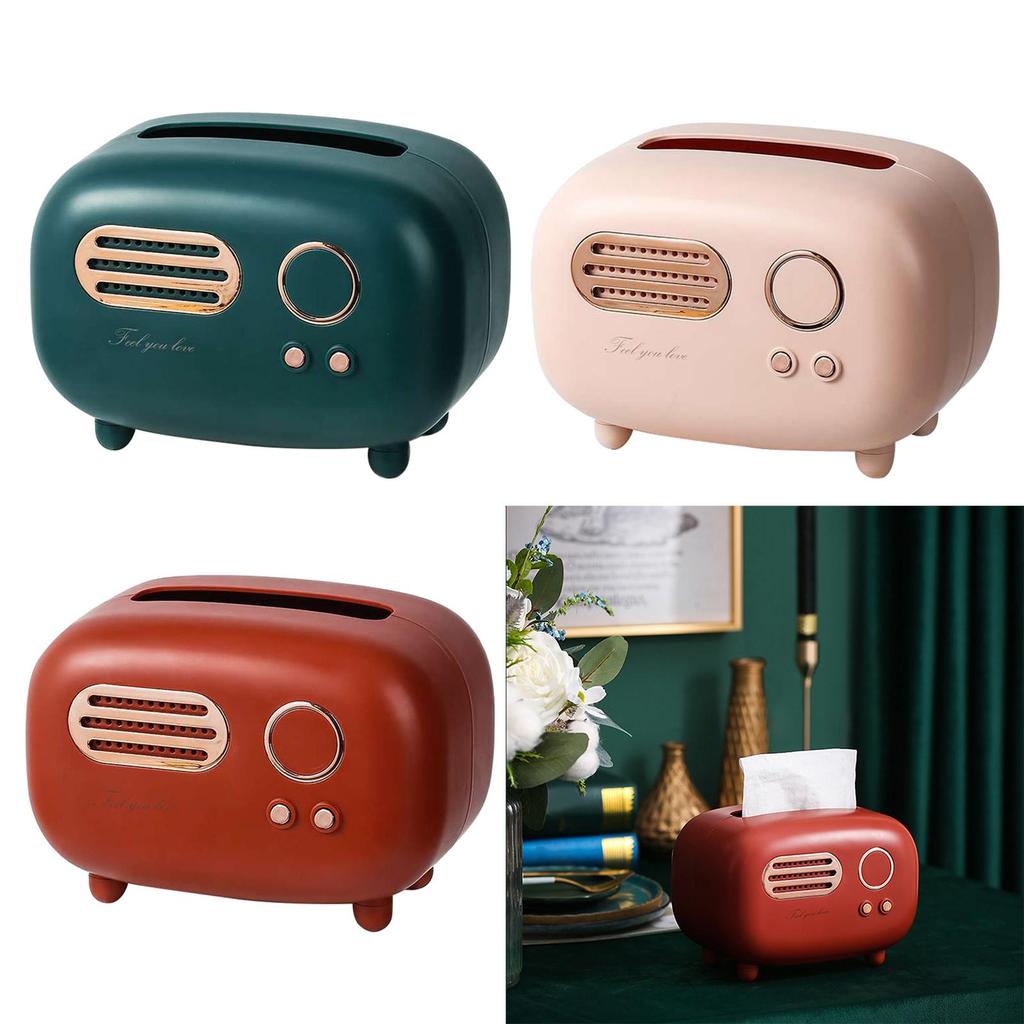 Antique Radio Tissue Box Paper Dispenser Napkin Storage Box Napkin Holder for