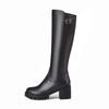 But knee thick heel middle heel fashion knight boots European and American cowboy style western boots tall large size