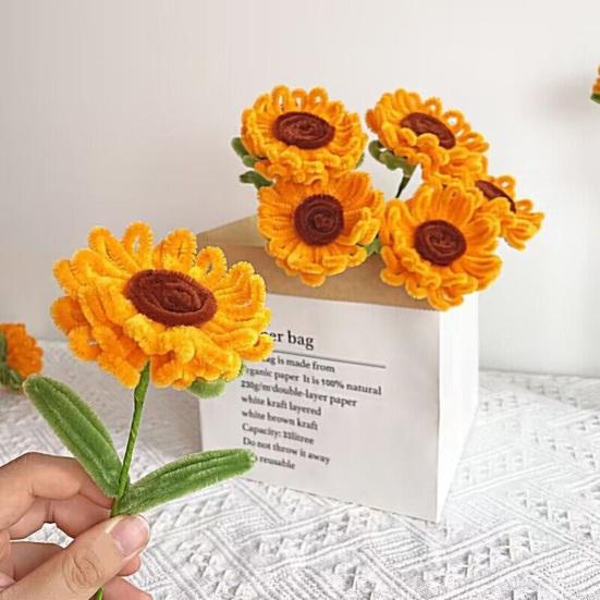 Artificial Flower Long-Lasting Never Wither Hand-Made Twist Sticks Silk Flowers Realistic Faux Floral Arrangement Home Decor