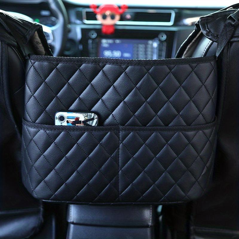 

Car seat storage mesh bag, car multifunctional bag, storage hanging bag, car interior supplies diamond bag One Size чёрный
