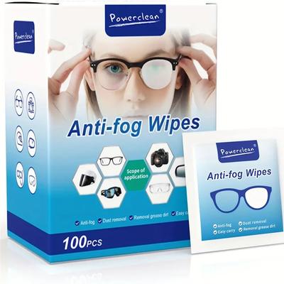 100 Adet/Kutu Anti-sis Taşınabilir Gözlük Anti-sis Temizleme Tek Kullanımlık Gözlük Temizleyici Islak Mendil Lens Mendilleri Telefon Ekranı