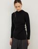 GIEMAR Mock Neck Unbalance Cut Knit Black