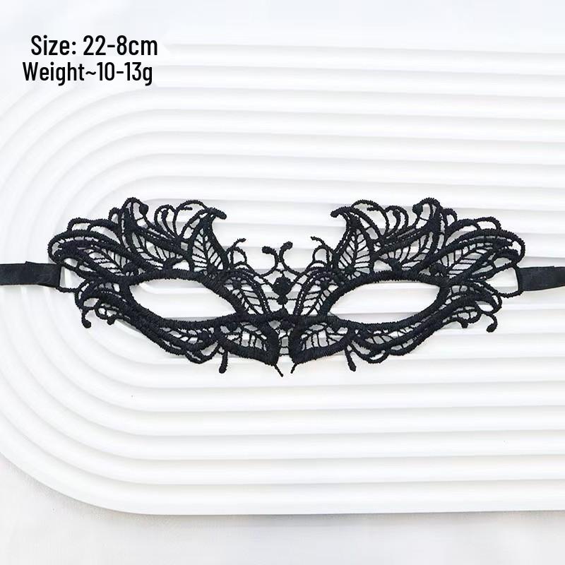 Adult Masquerade Irregular Black Lace Half Face Mask with Musical Note Design