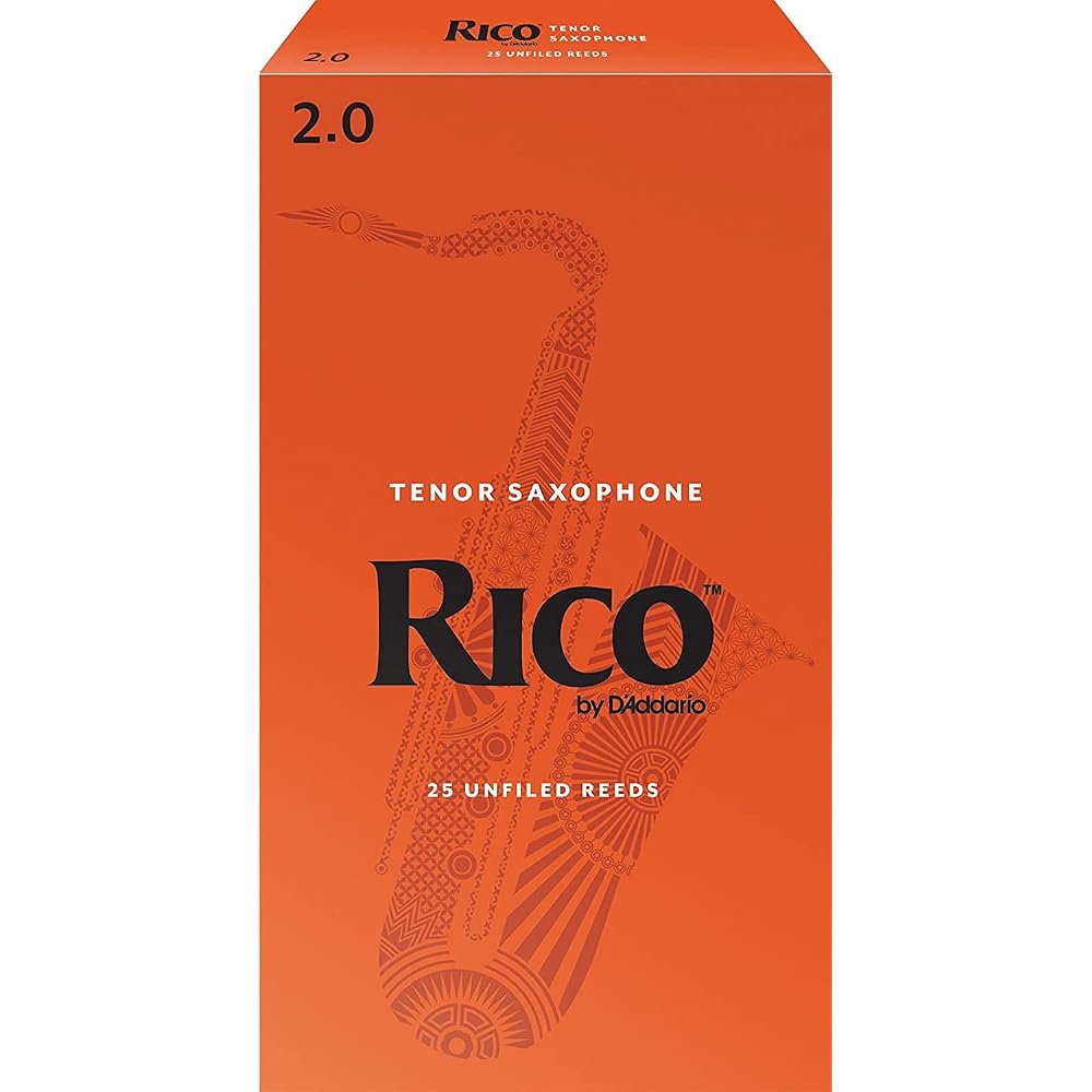 D Addario WoodWinds Daddario Reed Tenor Saxophone RICO RKA2520 [Hardness: 2.0] Pack of 25 [Domest...