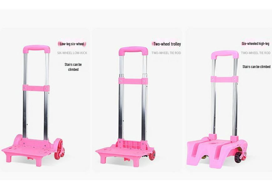 Bunter Gradienten-Trolley-Rucksack für Mädchen, 3.-6. Klasse, Tragbar oder Ziehbar umwandelbar, Großes Fassungsvermögen mit Doppelgurten