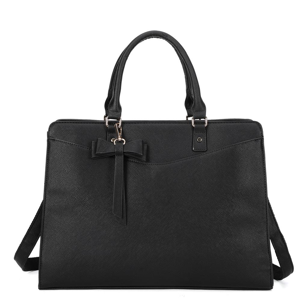 European and American Fashion Cross Pattern Large Capacity Single Shoulder Handheld Women's Bag Notebook Office Business Commuter Stock Tote Bag