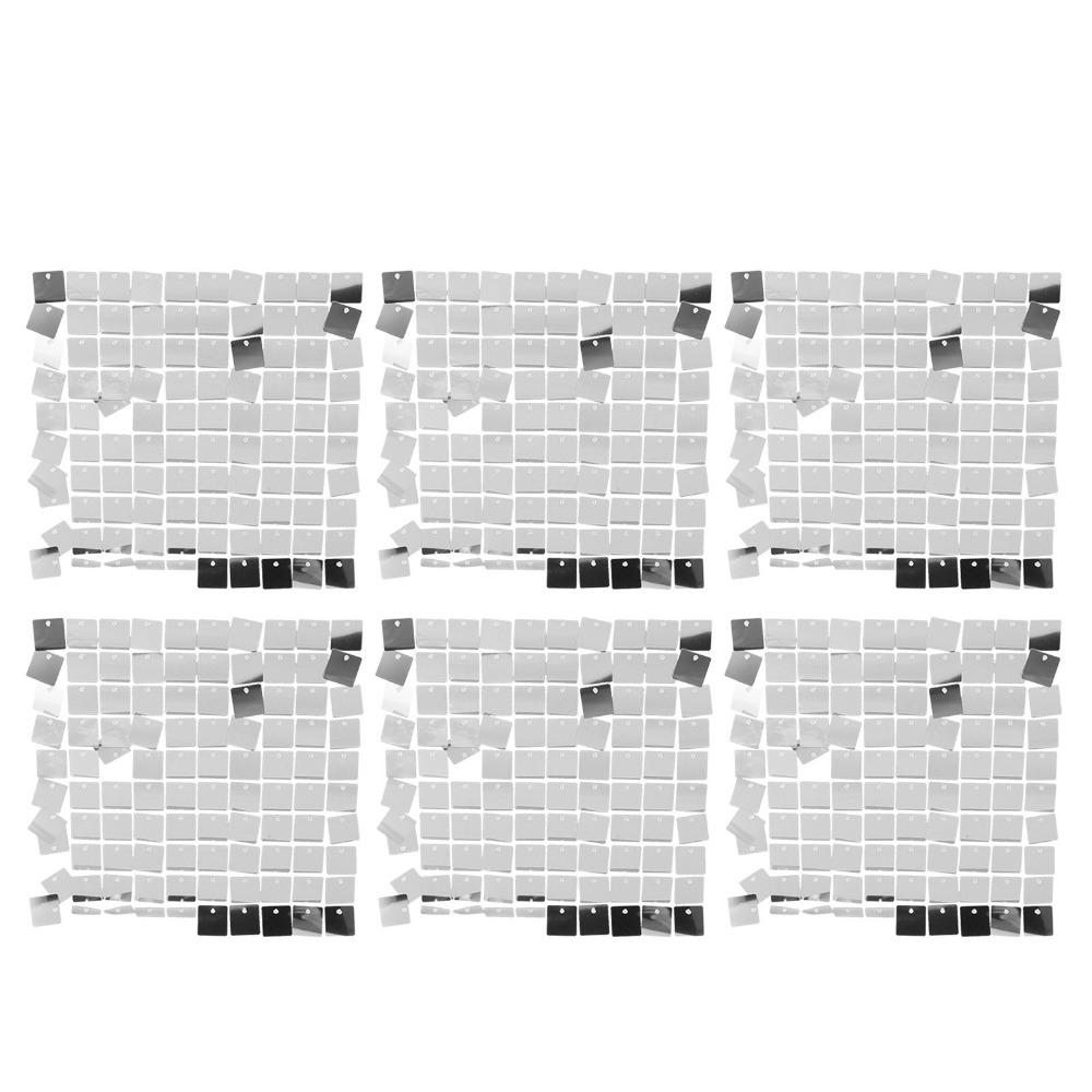 6pcs 30 x 30cm Sequin Wall Panels Square Party Backdrop Panels Glitter Wall Backdrop Home Decor