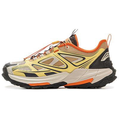 Li Ning Outdoor CF Tracing Cushioning Slip Resistant Abrasion Resistant Low Top Hiking Shoes Unisex Yellow Brown AHTV001-2