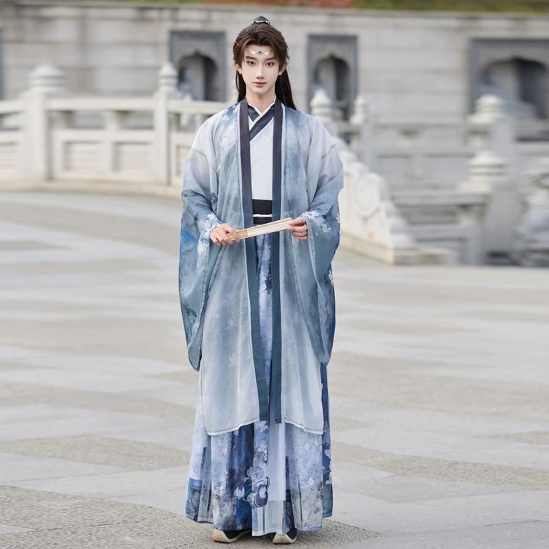 Chinese Wei And Jin Dynasty Style Hanfu, Performance Stage Suit For Male And Female Knights
