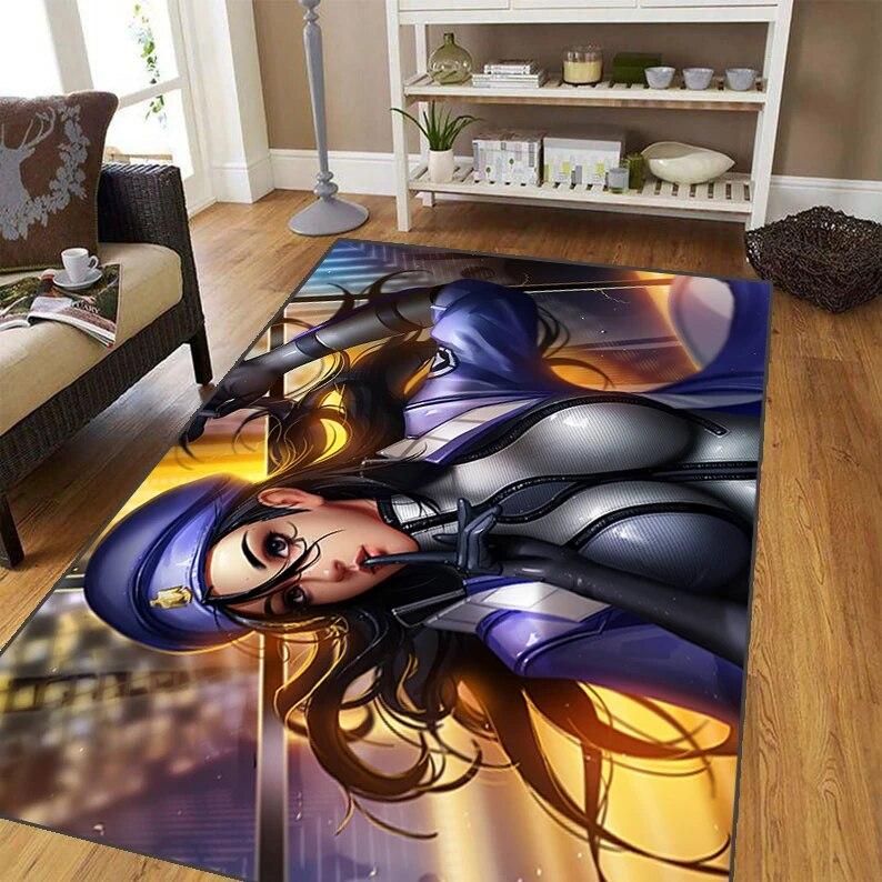Overwatch Carpet for Living Room,Soft Flannel Rug for Bedroom ,Anti-Slip  BATHROOM Mat,  Baby Play Mat, Anime Rug  Decoracion