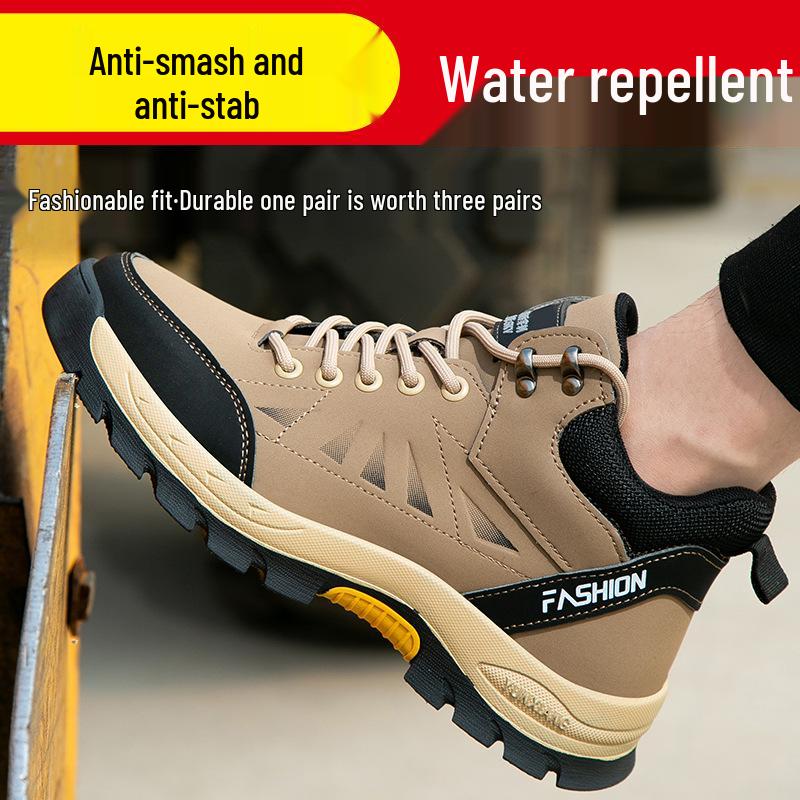 High-Top Anti-Smash, Anti-Puncture Work Safety Shoes with Non-Slip Rubber Sole