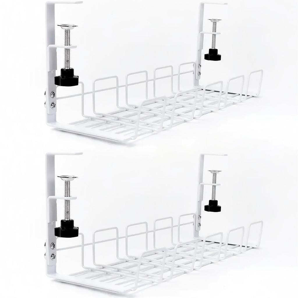 Adjustable Under-Desk Cable Organizer & Surge Protector Storage Box