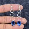 Blue Topaz Gemstone Handmade 925 Sterling Silver Jewelry Earring 2.64" M-3304