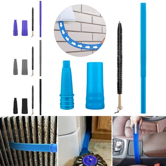 Sada na čištění potrubí sušičky se všemi kartáčovými nástavci na hadici vysavače, konektorem, vysavačem na sušičku, ventilací, odstraňovačem vláken, rychlospojkou, trubkovým příslušenstvím