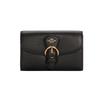 Kleo Lässige Reise Schnalle Klappe Sandwich Leder Clutch Geldbörse Klein Damen Schwarz