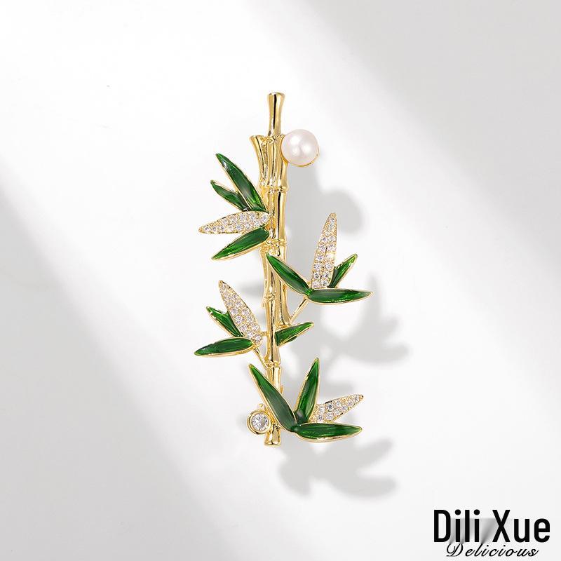 

Bamboo & Pearl Brooch: Men s Suit Lapel Pin with Chinese Design
