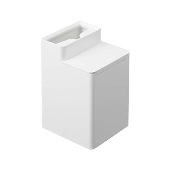 Yamazaki Jitsugyo Toilet Wiper Stand with Cleaner Sheet Storage, White, Approx. W11 x D12 x H17cm Tower Toilet Flooring Wiper Storage 6060