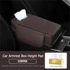 Nappa Leather Diamond-Embroidered Car Armrest Pad with Tissue Storage