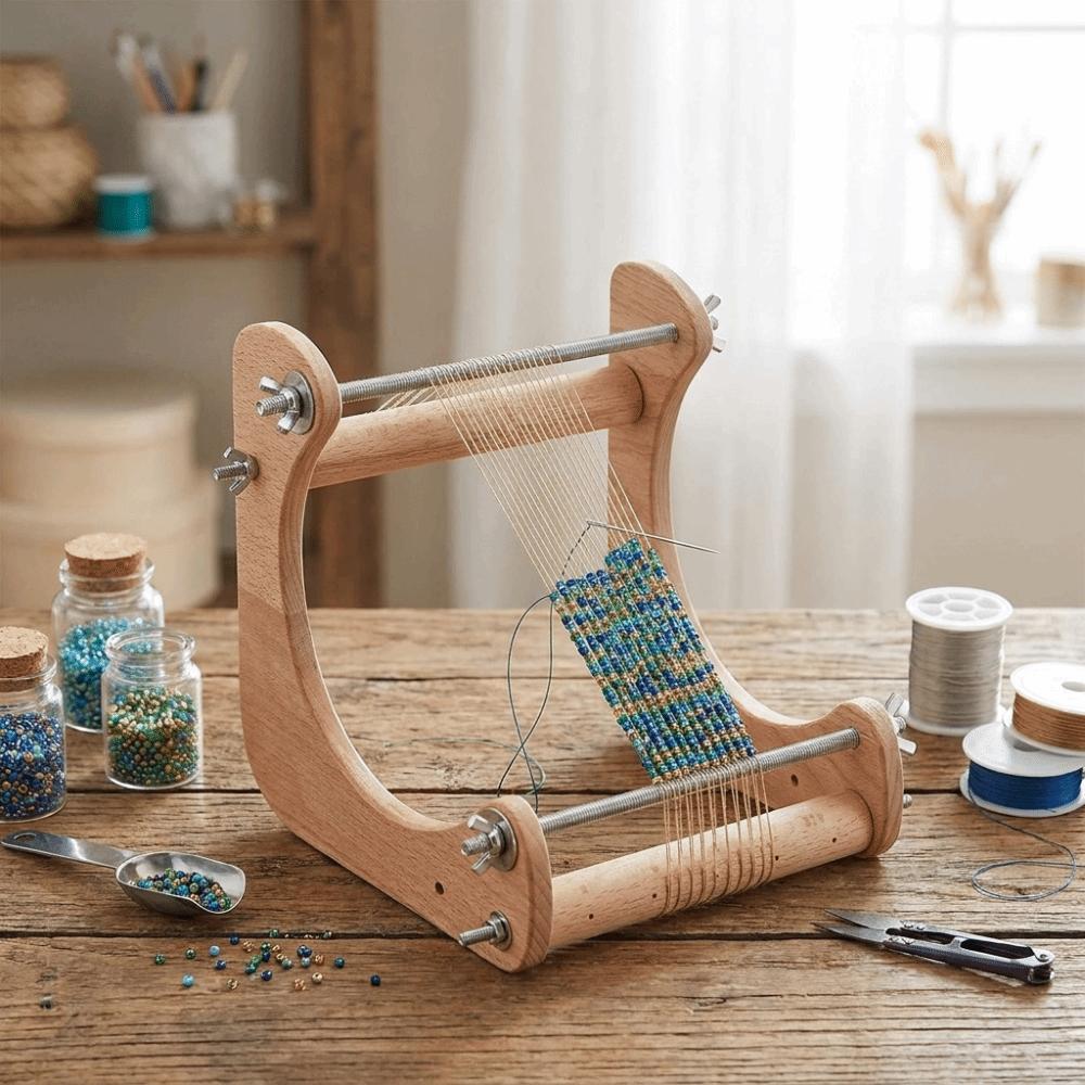 Angled Loom Beading Craft Accessories Ergonomic Wooden Bead Loom Kit Necklace Making
