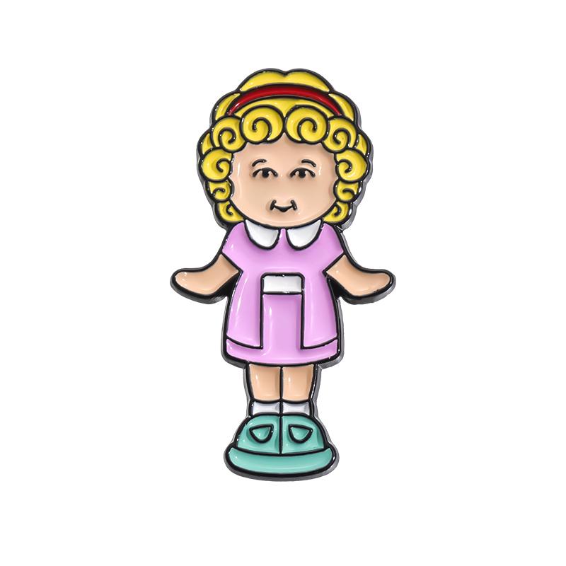 

90s Cute Dolls Enamel Pins Custom Kids Toys Brooches Lapel Badges Cartoon Funny Jewelry Gift for Kids Friends