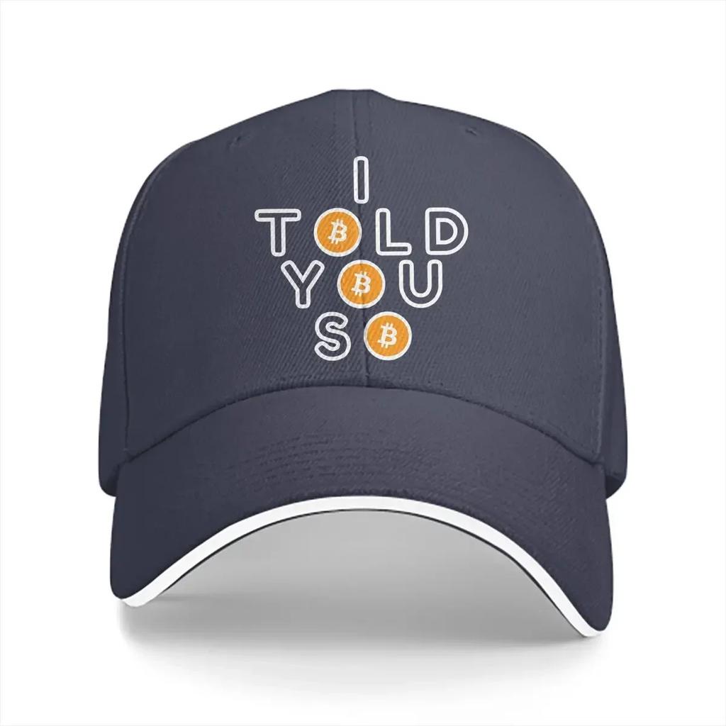 Jumping Letters Unisex Baseball Caps Peaked Cap I Told You So Bitcoin Sun Shade Hats for Unisex Women