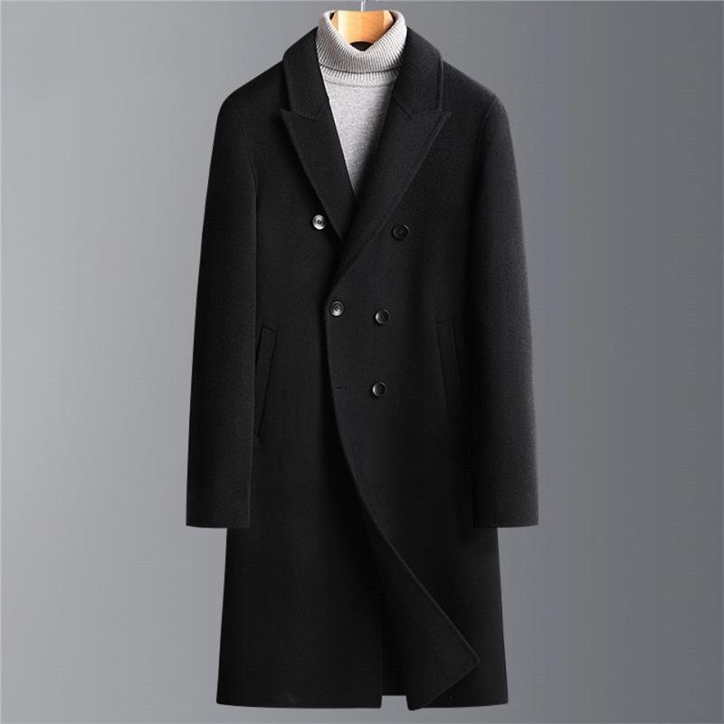 

Мужское шерстяное пальто средней длины с двумя накладками - повседневный австралийский шерстяной тренч на осень и зиму 2023 года. M