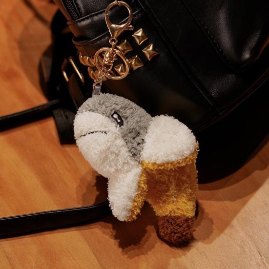 Shark Plush 2-i-1 Doll Pendant Creative Shark Banana Nøkkelring Plysj Hengende Ornament Myk tegneserie utstoppet dyredukke