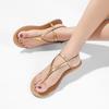 Fashion Summer Gold Band Sandals Woman Clip Toe Flipflops Designer Rear Strap Shoes Ladies Gladiator Sandales Flat Thong Sandalias Mujer