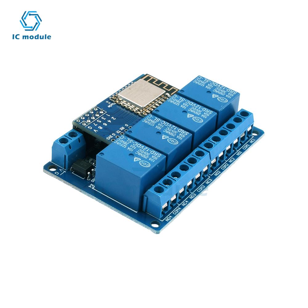4 Channel 8CH Relay Module 5V 12V High Level Trigger with Optocoupler Isolation Relay Onboard ESP8266 module WIFI relay module