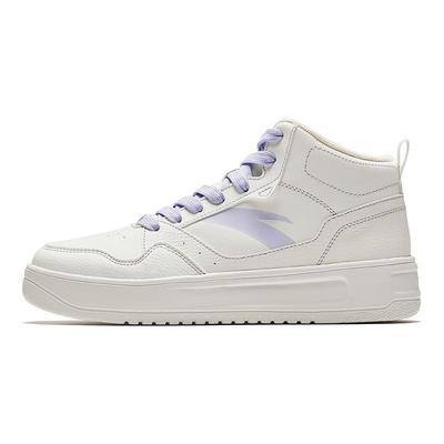 Lässige Bequeme High-Top-Sneaker Damen Sneaker Weiß Lila 922448002Q-1