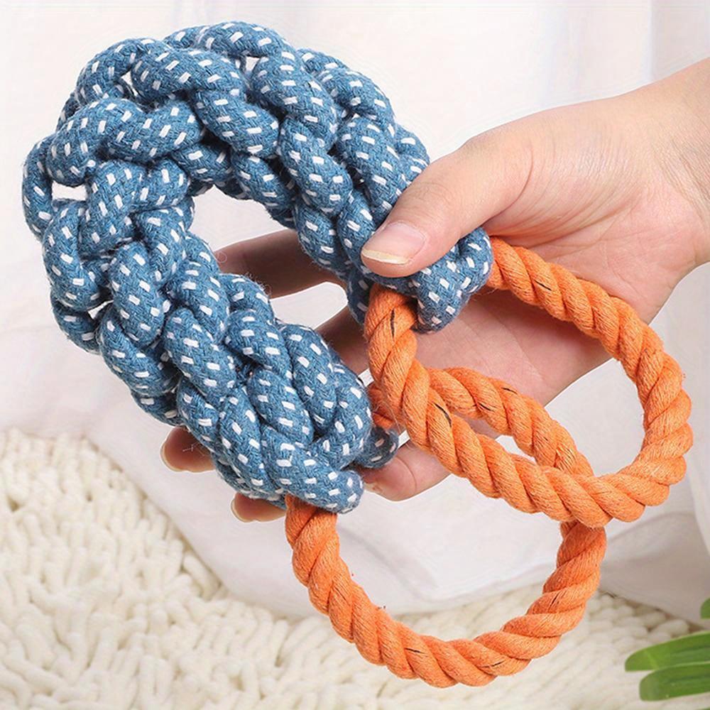 1PC Handwoven Pet Dog Toy for Teeth Cleaning And Chew Fun Natural Bite Rope Dog Plaything