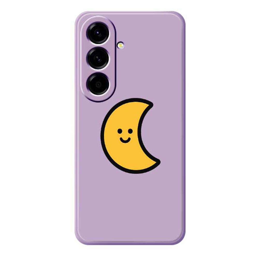 

For Samsung Galaxy A56 5G Case Yellow Moon Pattern Printing Straight Edge TPU Phone Back Cover