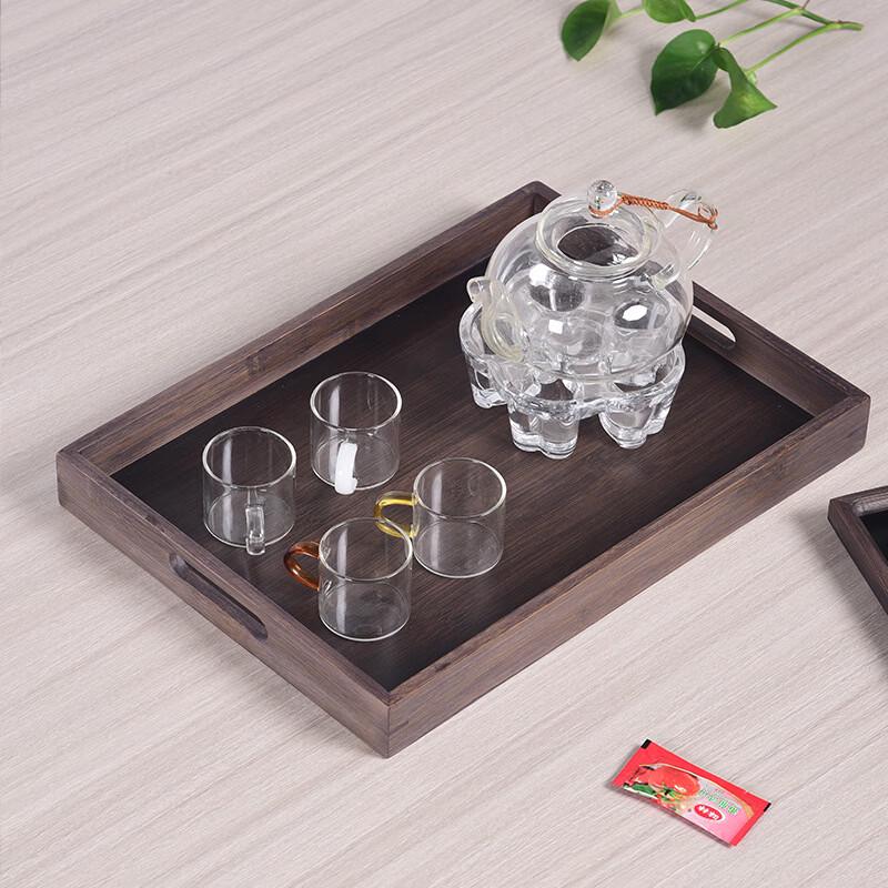 ZISIZ Walnut Wood Serving Tray with Handles