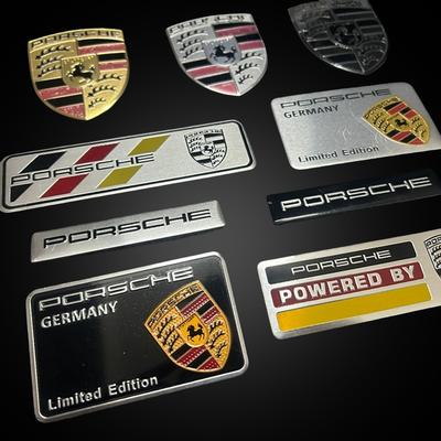 3D Aluminium Für Porsche Emblem Auto Kennzeichnung Plakette Aufkleber Karosserie Kofferraum Fenster Persönlichkeit Dekoration Aufkleber Auto Zubehör