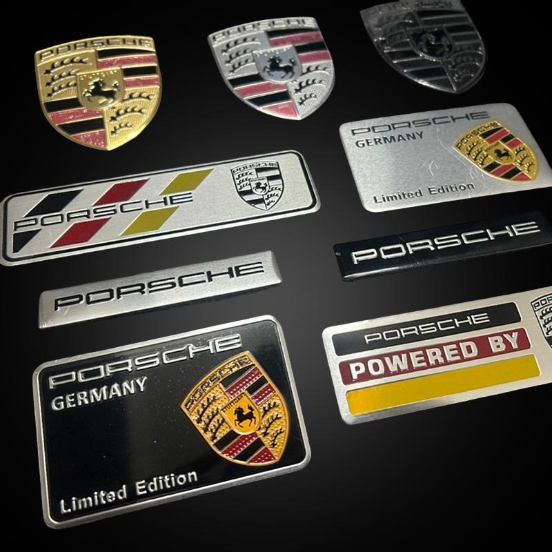 3D Alumínium Porsche Embléma Autó Jelölés Kitűző Matrica Karosszéria Csomagtartó Ablak Személyiség Dekoráció Matrica Autó Tartozékok