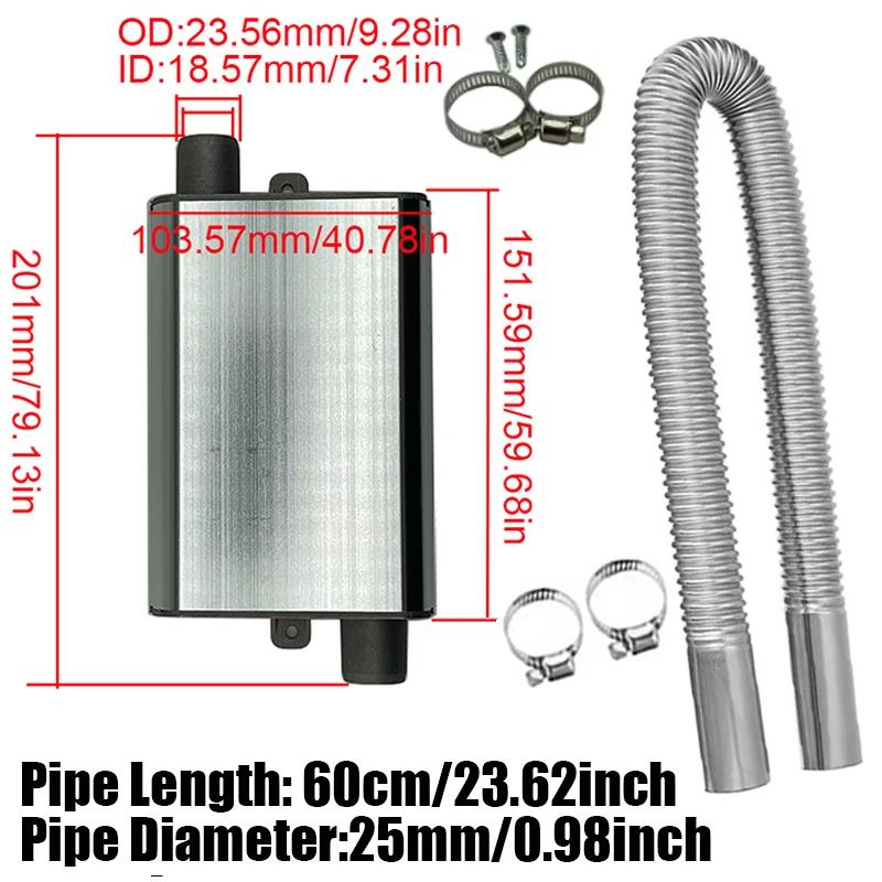 60cm Car Air Diesel Parking Heater Exhaust Pipe Tube Hose 24mm Air Filter Muffler Silencer With Clip Kit For Webasto Eberspacher