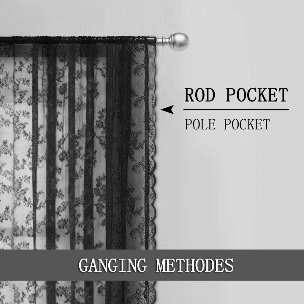 2025Cortinas Transparentes de Renda Francesa Semi-Blackout com Ilhós