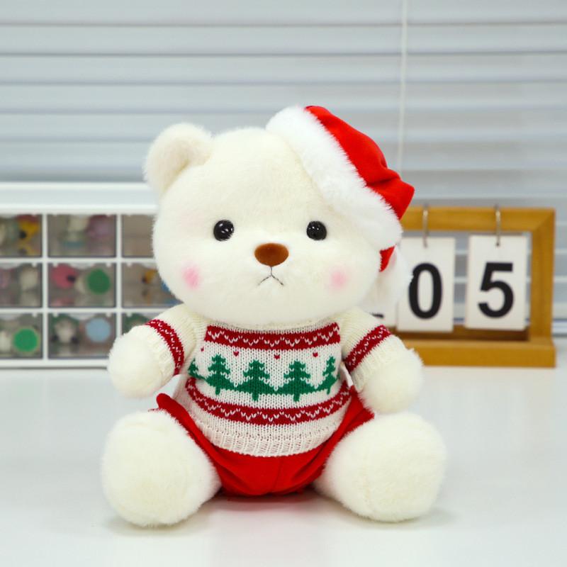Cute Christmas Bear Plush Toy Cartoon Decoration Doll Girl Children Holiday Gift